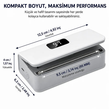 TazeKilit Pro™ – Akıllı LED Ekranlı Paket Mühürleyici