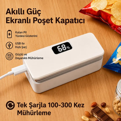 TazeKilit Pro™ – Akıllı LED Ekranlı Paket Mühürleyici
