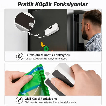 TazeKilit Pro™ – Akıllı LED Ekranlı Paket Mühürleyici