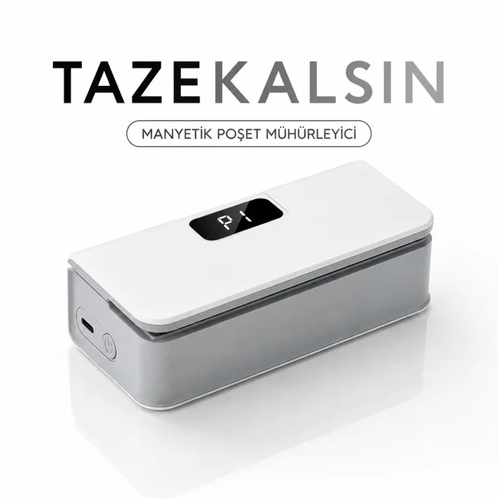 TazeKilit Pro™ – Akıllı LED Ekranlı Paket Mühürleyici